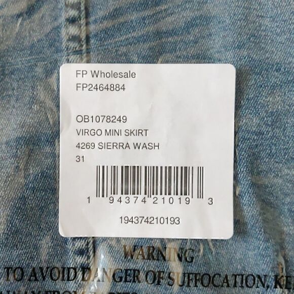 NEW Free People Virgo Zip Front Mini Skirt Sierra wash - Picture 11 of 11